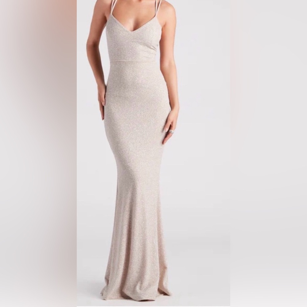 Elegant Cream Evening Gown